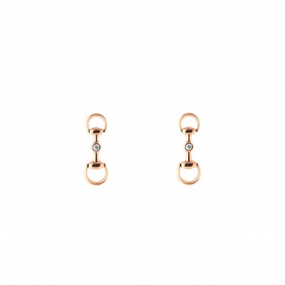 GUCCI HORSEBIT DIAMOND 18K EARRINGS 796167